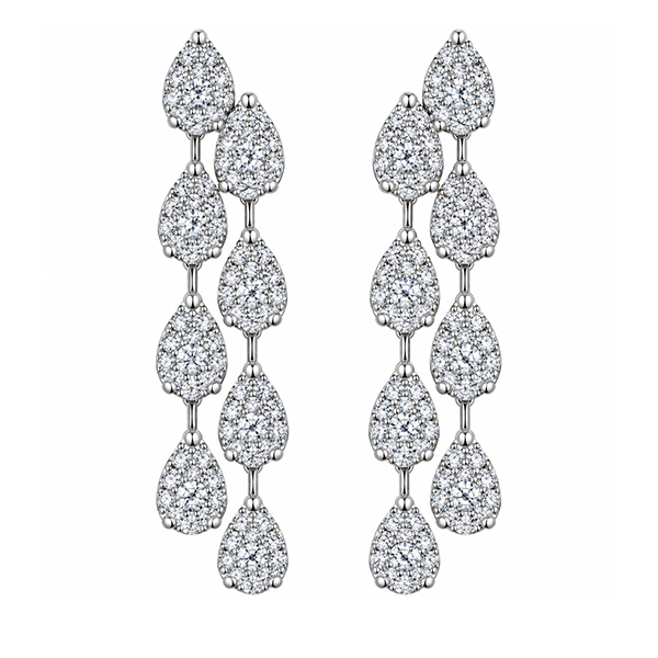 18K Diamond Teardrop Shape Drop Earrings